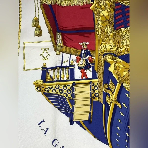 Vintage Hermes Silk Scarf “ La Reale Vue Du Carrosse De La Galere” Carre 90